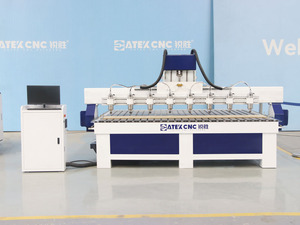 Enrutador CNC multifuncional, máquinas de carpintería para carpintería de 8 cabezales, enrutador CNC 3D de 4 ejes de madera de cabezales múltiples con precio barato - Product Image 2