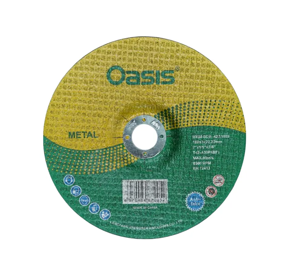 Oasis Factory Direct Supply 7"180x3x22.23 Depressed center Cutting disc for metal