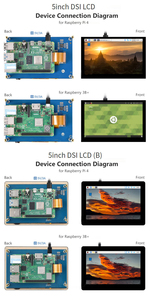 Raspberry Pi 4 5 Kit Anzeige 5-Zoll DSI-LCD-Anzeige IPS/TFT optionale Fünf-Punkte-Touch 800x480-Touchbildschirm-LCD-Anzeige
