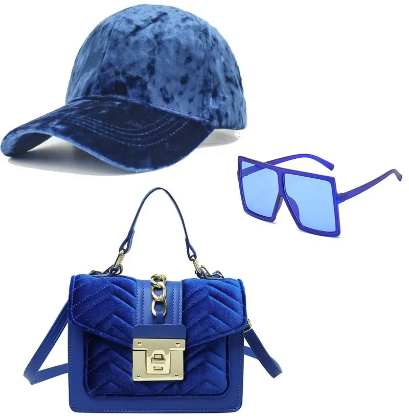 Monederos y bolsos de mano de terciopelo M20014 para mujer, conjunto de 3 piezas de gafas de sol, bolsos de diseñador de lujo