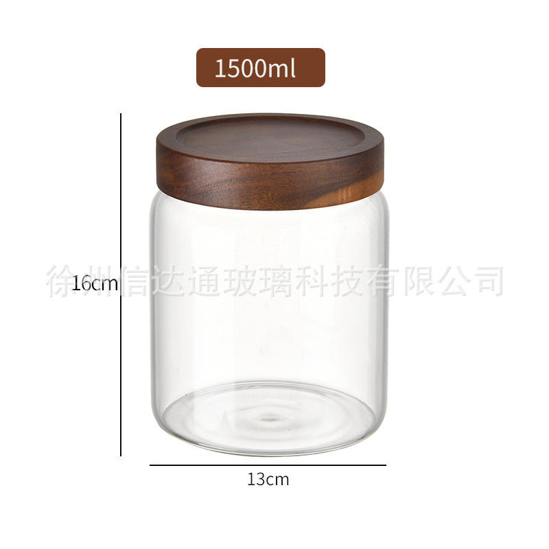 Boîte à thé 1500 ml - Couvercle en bois d'acacia - Unité simple