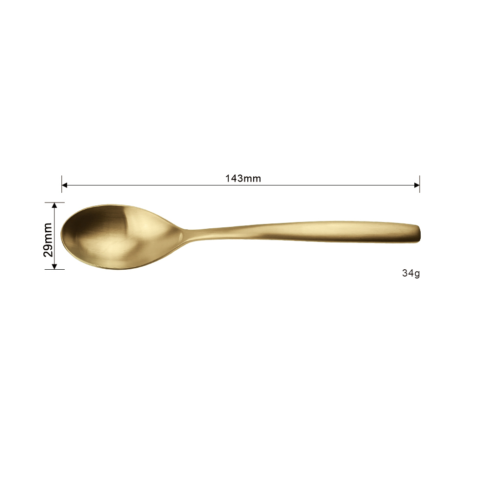 Cucharita de té de oro mate
