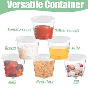 1 Oz 1.5 Oz 2 Oz 3 Oz 4Oz 5 Oz restoran tek kullanımlık kısmi küçük plastik kaplar sos kapaklı kupa - Product Image 2