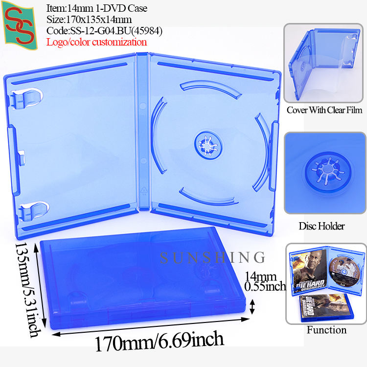 Boîtier 1-DVD 14 mm G04 Simple - Bleu