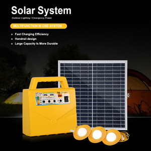 完整封装20W 3.2V 18Ah离网便携式太阳能系统，带发光二极管灯泡和太阳能电池板，用于紧急备用电源 - Product Image 3