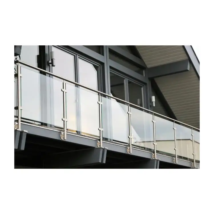 Balaustra in vetro 316 in acciaio inossidabile 304 balcone superiore con ringhiera esterna di alto livello
