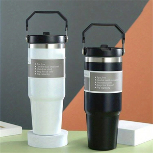 蓋とストロー付きの爆発性ステンレス真空断熱カップアイスティーまたはコーヒーミルクセーキトラベルカップ2.0 30ozに適しています - Product Image 4