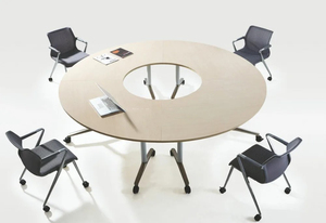 现代简约设计定制可折叠模块化半圆形办公室小接待处办公桌 - Product Image 4
