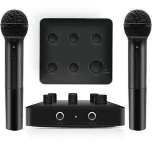 Nuevo modelo K5 Metal dinámico UHF micrófonos inalámbricos Karaoke Mini Sistema mezclador BT Aux entrada óptica salida Home Mic Karaoke Mezclador - Product Image 5