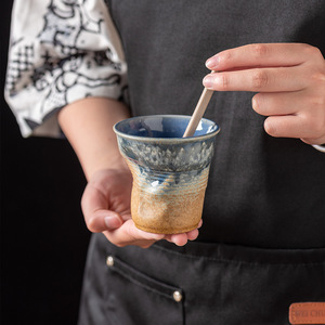 200MLエスプレッソクレイカップしわくちゃ効果色反応性釉薬ユニークなコーヒーマグ