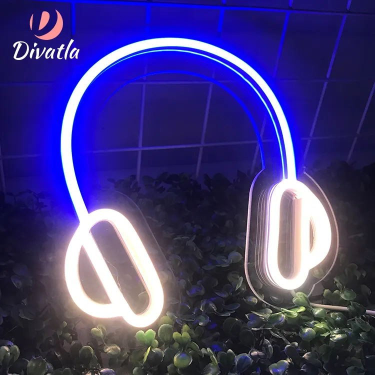 DIVATLA-auriculares personalizados para interiores, cascos con tubo de neón de 3000K, lámpara de señal LED de 4W