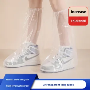 أغطية أحذية مطرية للاستخدام مرة واحدة، مقاومة للماء وغير قابلة للانزلاق، شفافة، بلاستيكية سميكة، مقاومة للتآكل، مناسبة لأيام الأمطار، عالية الجودة GF46 - Product Image 3