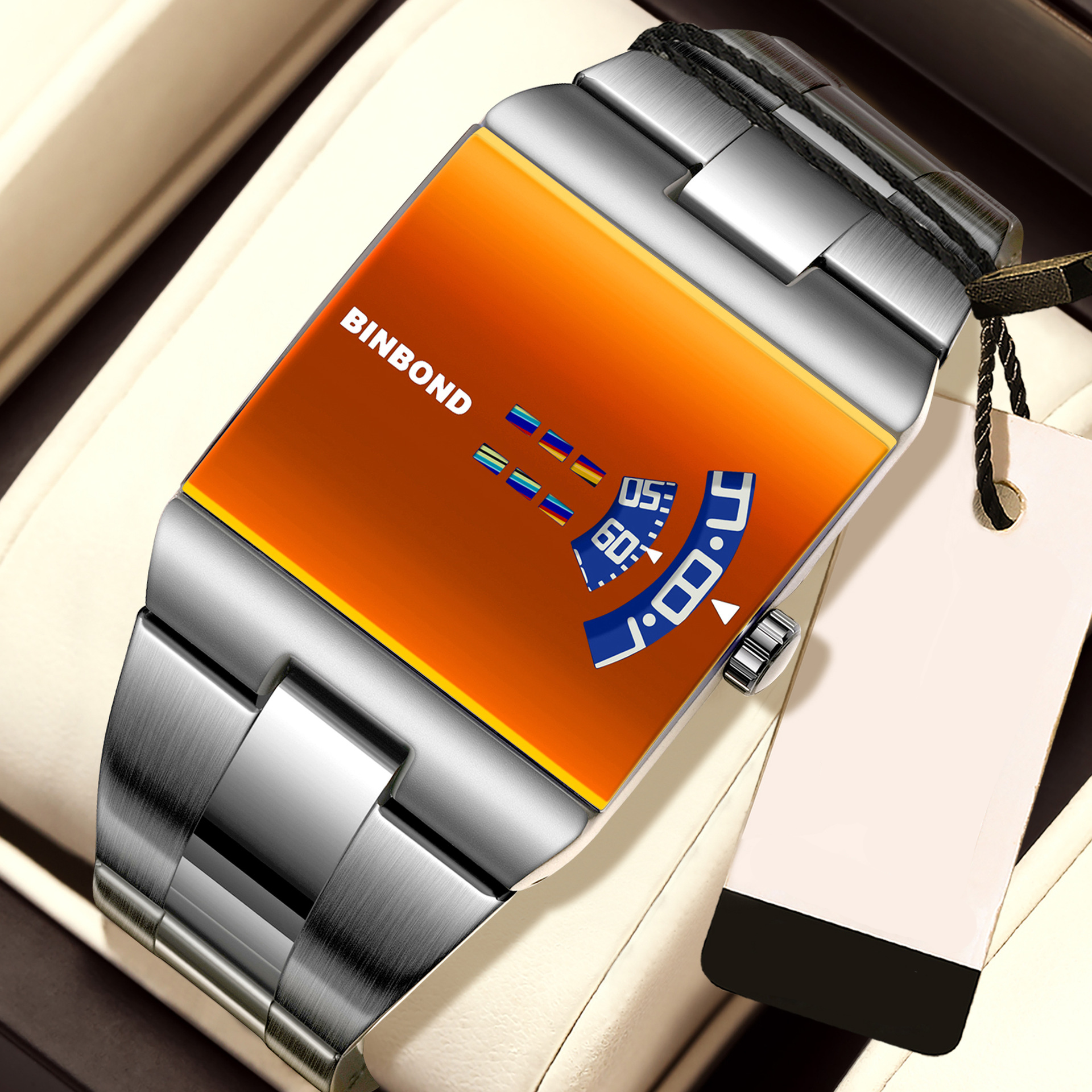 1 Orange Dial Silver Band