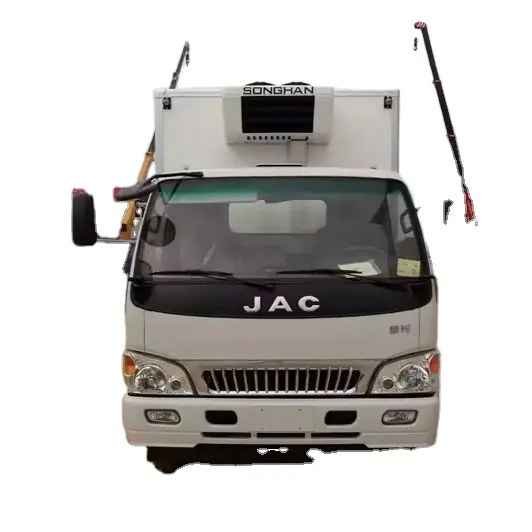 JAC şasi marka dizel soğutma bölmeli kamyon 5200mm Van kutusu