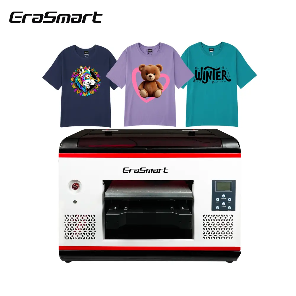 Erasmart stampante digitale a prezzi economici direttamente su tessuto stampante a getto d'inchiostro A3 DTG macchina da stampa per magliette per piccole imprese a casa