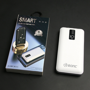 Cabo <span class=keywords><strong>Display</strong></span> LED Fino Espelho 4 em 1 Bancos de Potência De Saída Dupla USB 10000mAh Móvel Portátil Banco De Potência fino