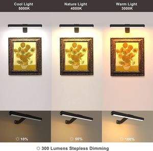 3 Color <strong>Lights</strong> LED Reading Lamp Wall Sconce Remote <strong>Sensor</strong> Wireless Picture <strong>Light</strong> Rechargeable Painting Lamp <strong>with</strong> <strong>Timer</strong>