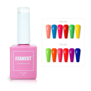 FZANEST HEMA免费霓虹灯凝胶抛光浸泡紫外发光二极管灯指甲凝胶专业面漆DIY可定制重量来样定做/ODM服务