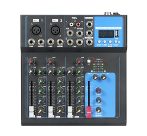 Profesional F4 4 ch karaoke Música 4 aux estudio grabación consolas de sonido grabadora controlador Dsp interfaz mezclador de audio DJ - Product Image 2