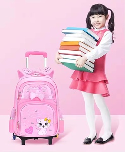 Stile carino per gattino rosa stampato zaino per studenti Set con scatola del pranzo Trolley e astuccio tre pezzi kit per ragazze - Product Image 6