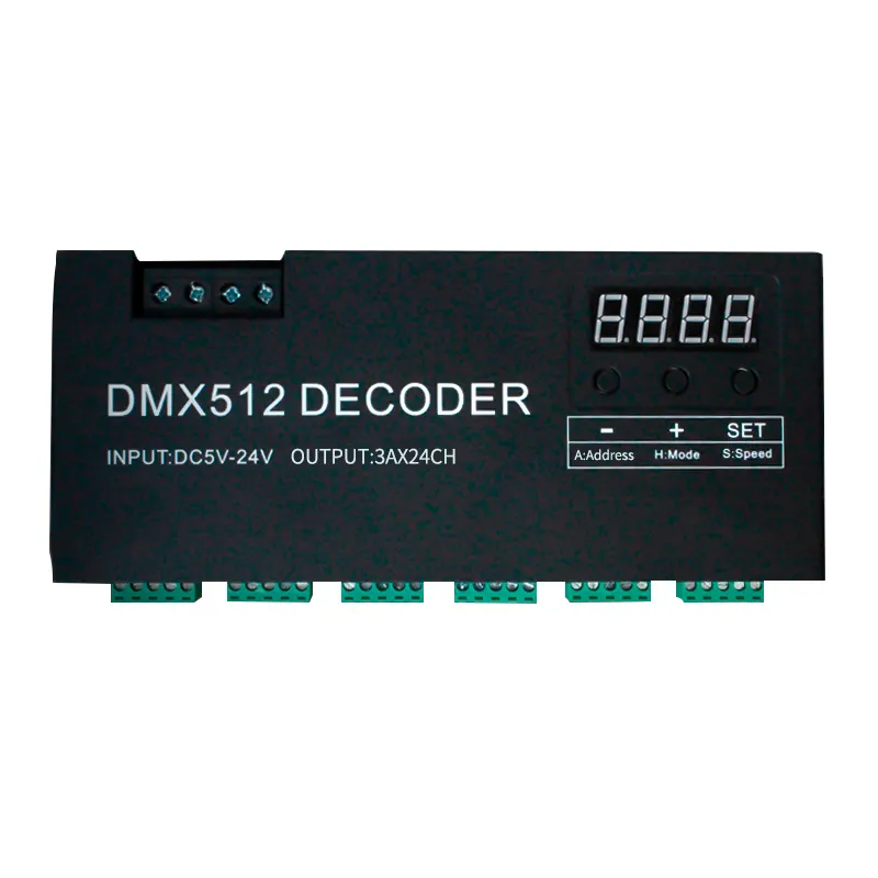 Fabbrica diretta RGBW segnali di controllo digitale decodificatore dmx 24ch PWM controller dmx512 per striscia di luce a led