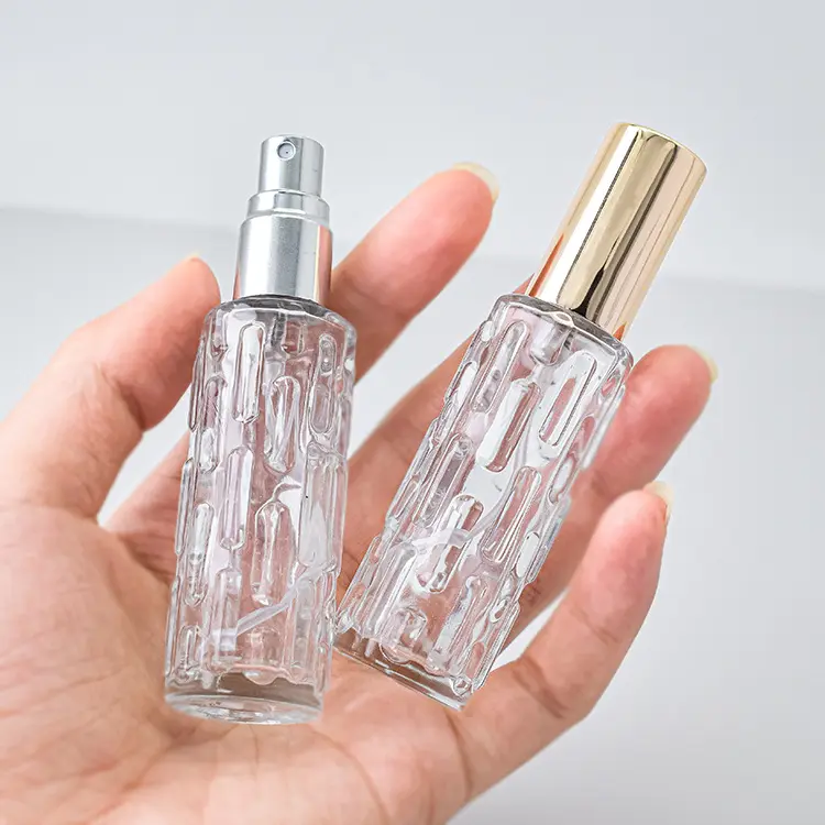 Fabricante nuevo cilíndrico calabaza amarga 10ml botella de perfume de vidrio 10ml botella de spray de niebla de perfume de vidrio
