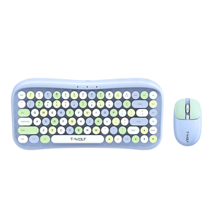 Twolf 2,4g Wireless Gaming Keyboard Mouse Combo Juego de colores mezclados para computadora portátil de escritorio Tablet para uso de oficina