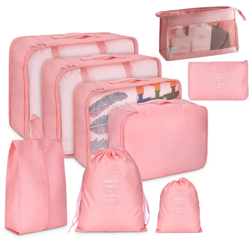 9 In 1 Travel Luggage Organizer Bag Clothes Suitcase Kit Underwear Socks Shoes Storage Luggage Packing Cubes