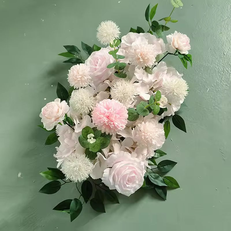 ยาว 50x กว้าง 30ซม. แถวดอกกุหลาบสีชมพูอ่อน