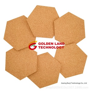 Baodi 20*17.5*0.6cm Hexagonal <strong>Cork</strong> Board Self-Adhesive Photo <strong>Wall</strong> Sticker for Publicity Column Use As Message Board - Product Image 2