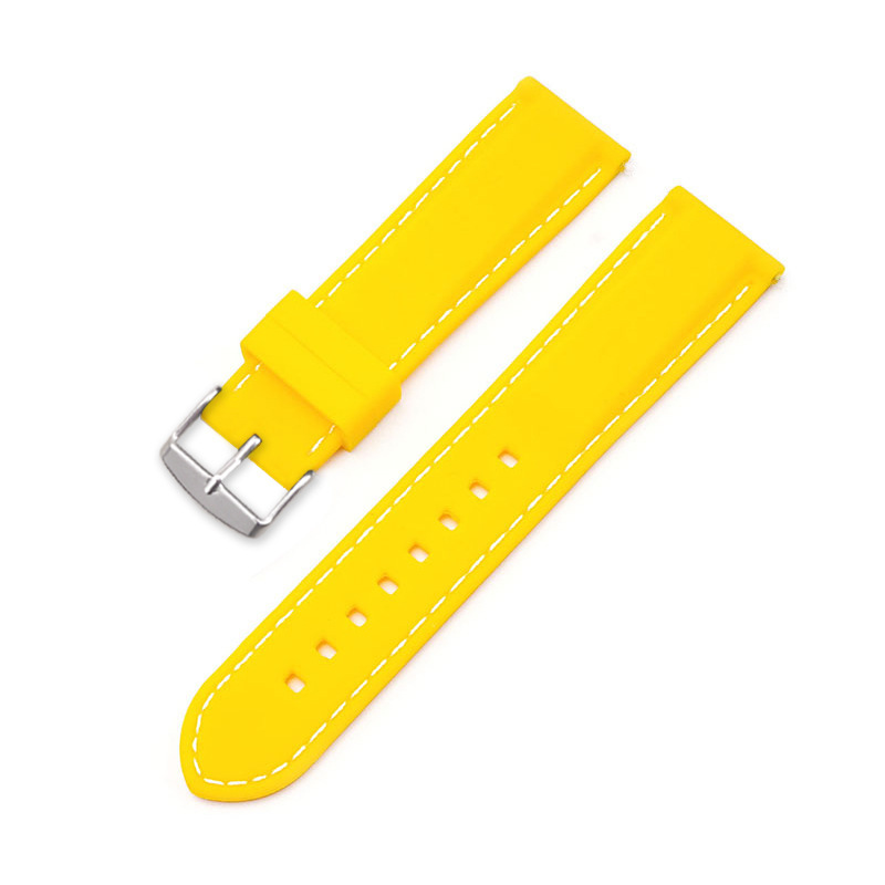 Bande jaune, fil blanc.