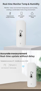 Sensor de temperatura y humedad WiFi con control de voz y función de calibración Interruptores de control remoto de bajo consumo de energía - Product Image 2