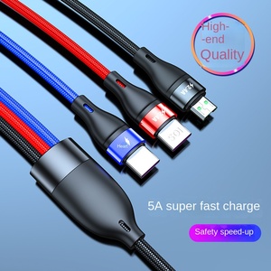 สายดาต้าชาร์จเร็วพิเศษแบบสามในตัวเดียวสำหรับ Apple Huawei Mi 5A PD iPhone USB ประเภทสำหรับการใช้หูฟัง - Product Image 2