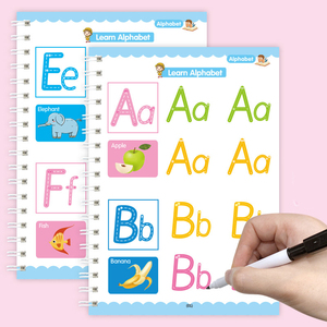 Impresión de logotipo personalizado, libro de borrado en seco, libro borrable, cuadernos de práctica para niños, rastreo de palabras del alfabeto mágico, libro para niños en edad preescolar - Product Image 3