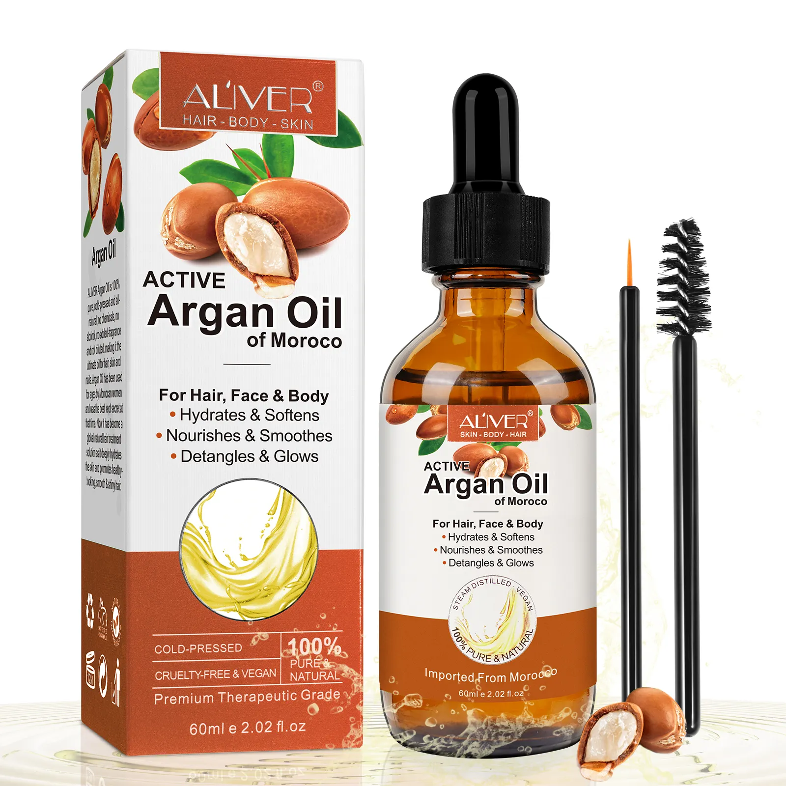 Лучшее уход за телом, питающее кожу, Марокканское аргановое масло, 100% чистое органическое аргановое масло для роста волос