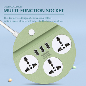 Soporte de teléfono de fábrica, toma de corriente Universal de 3 vías, tira de alimentación USB, multifunción, extensión redonda - Product Image 3
