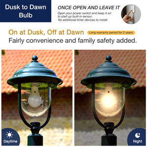 Lampu <span class=keywords><strong>LED</strong></span> cahaya berkedip, bohlam <span class=keywords><strong>Sensor</strong></span> PC <span class=keywords><strong>Sensor</strong></span> cahaya 120V 9W E26 dengan pintu masuk rumah bersertifikasi FCC ETL - Product Image 4