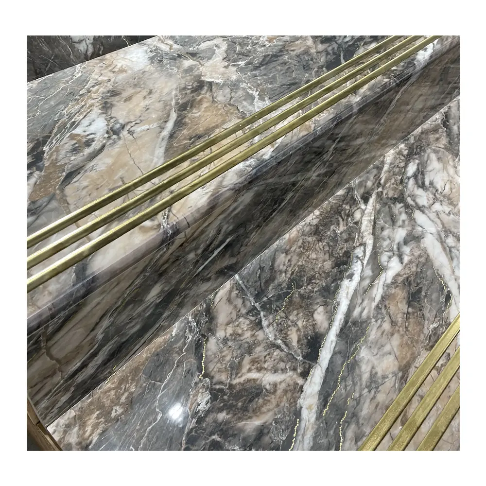 بلاط سلالم بورسلين عالي الجودة, 470 × 1200 ، لامع ، مظهر الرخام المزجج ، سلالم سلالم من البورسلين