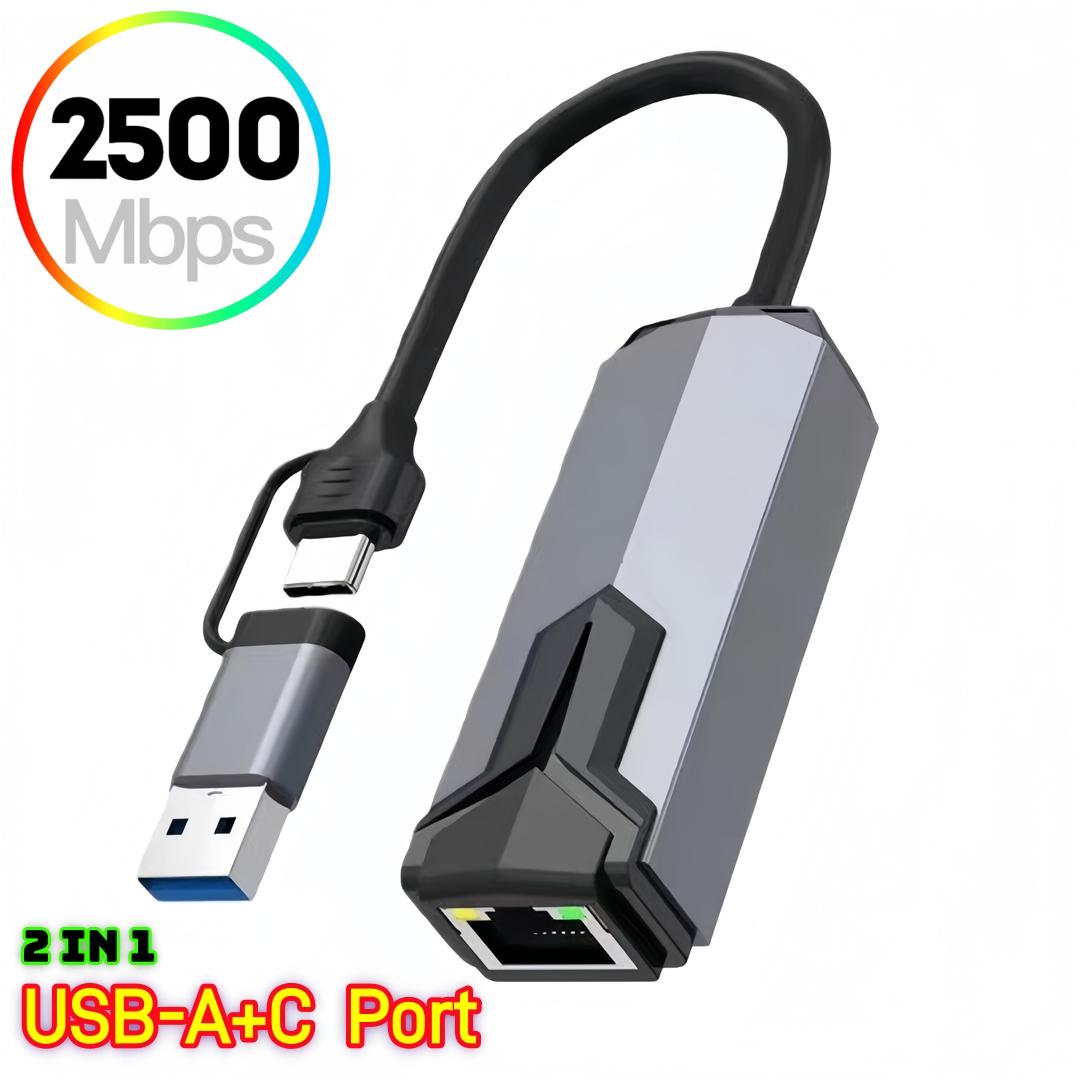 2.5Gbps 2IN1 USB A+C Port Dark Gray