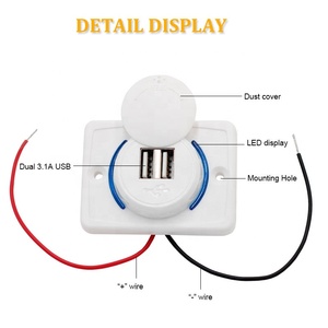 デュアルUSBバス充電器12-24Vデュアル電圧3.1A急速充電ソケットバスシート用ダストプルーフ二重ポート車充電器 - Product Image 3