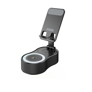 RGB彩色轻型便携式扬声器，带可折叠支架-无线音乐播放器和手机支架