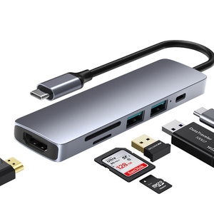 <strong>TYPE</strong> C Hub USB 3.0 Splitter USB 6 in 1 Hub Extender <strong>Network</strong> Port Audio for Desktop <strong>Computer</strong> Laptops Desk Docking Station - Product Image 5
