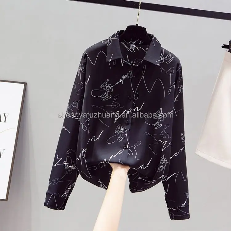 New chiffon long sleeved shirt women's work shirt factory wholesale clothing