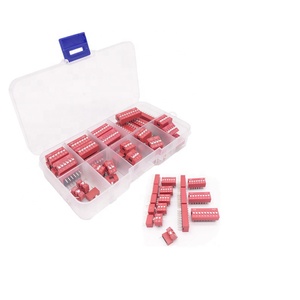 45Pcs/lot 2 54mm Pitch 1 2 3 4 5 6 7 8 9 Channel <strong>Way</strong> <strong>on</strong> Off Slide Type DIL Flat Dial Switch Red DIP Toggle Switch - Product Image 3