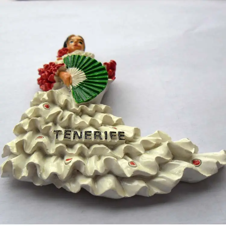 Autocollant de réfrigérateur de Flamenco espagnol, décoration scénique, aimant de réfrigérateur 3d