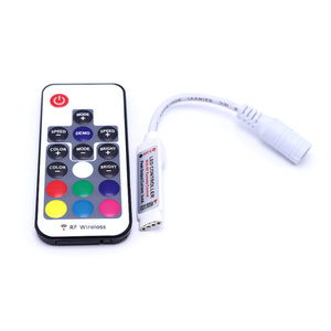 RF беспроводной RGB светодиодные полосы управления DC12V 24V 17 ключ пульт дистанционного управления Мини светодиодный контроллер - Product Image 2