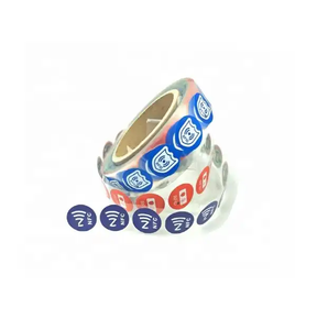 Custom Size LOGO Ntag213 Ntag2135 QR <strong>Code</strong> Label Printable RFID NFC Tag Sticker Keychain