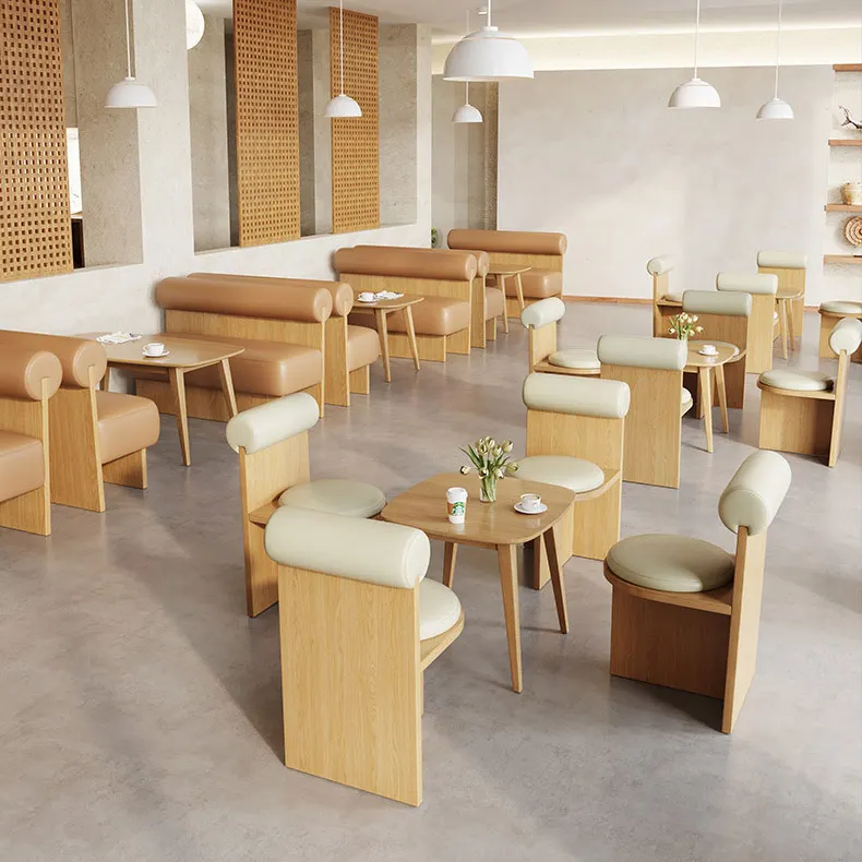 Fast Food Bar mobili da pranzo tavoli da bistrot in stile industriale gambe in legno sedie da ristorante per Hotel