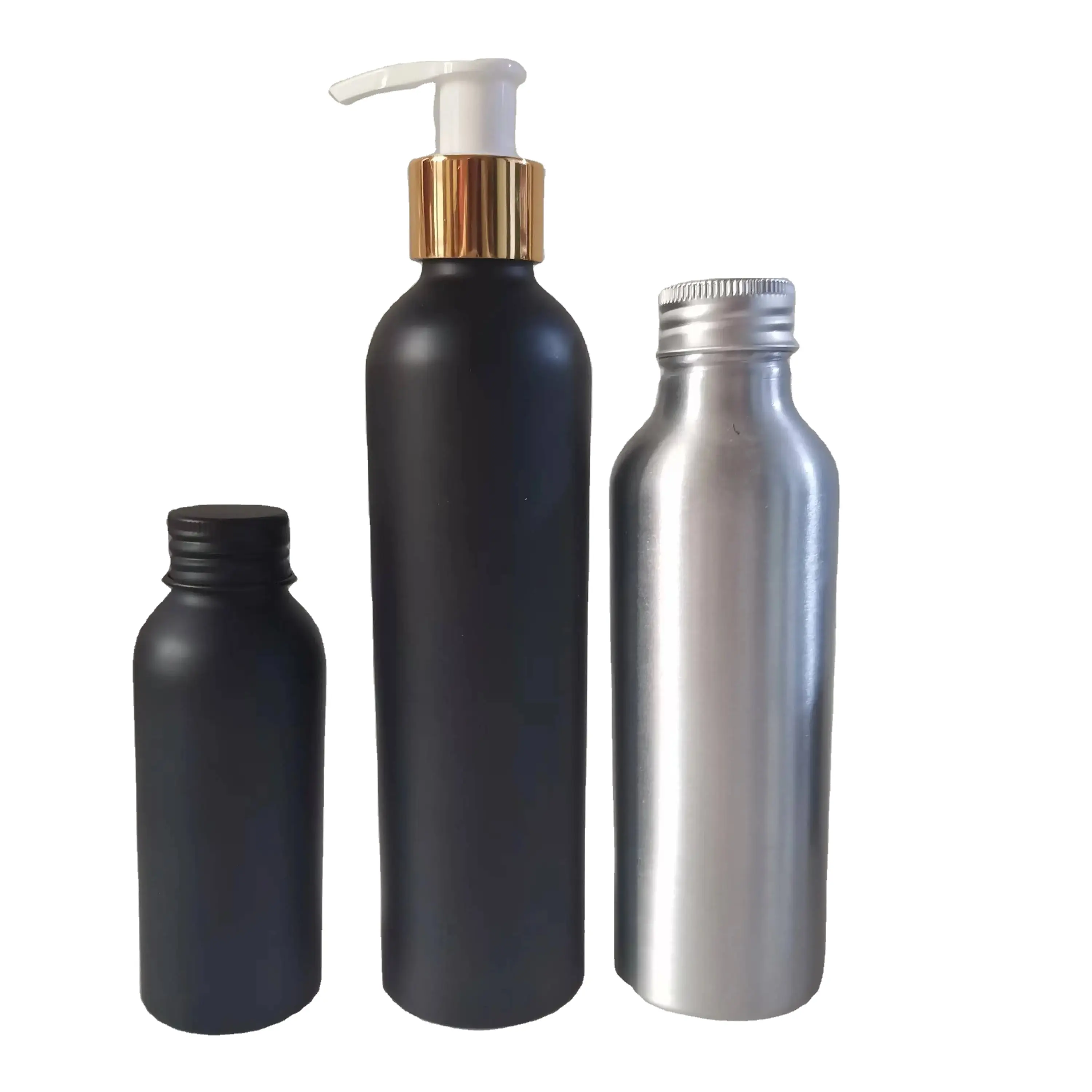 100 ml 200 ml 300 ml aluminiumflasche für ätherisches Öl mattschwarze aluminium-wasser-sprühflasche mit zerstäuber
