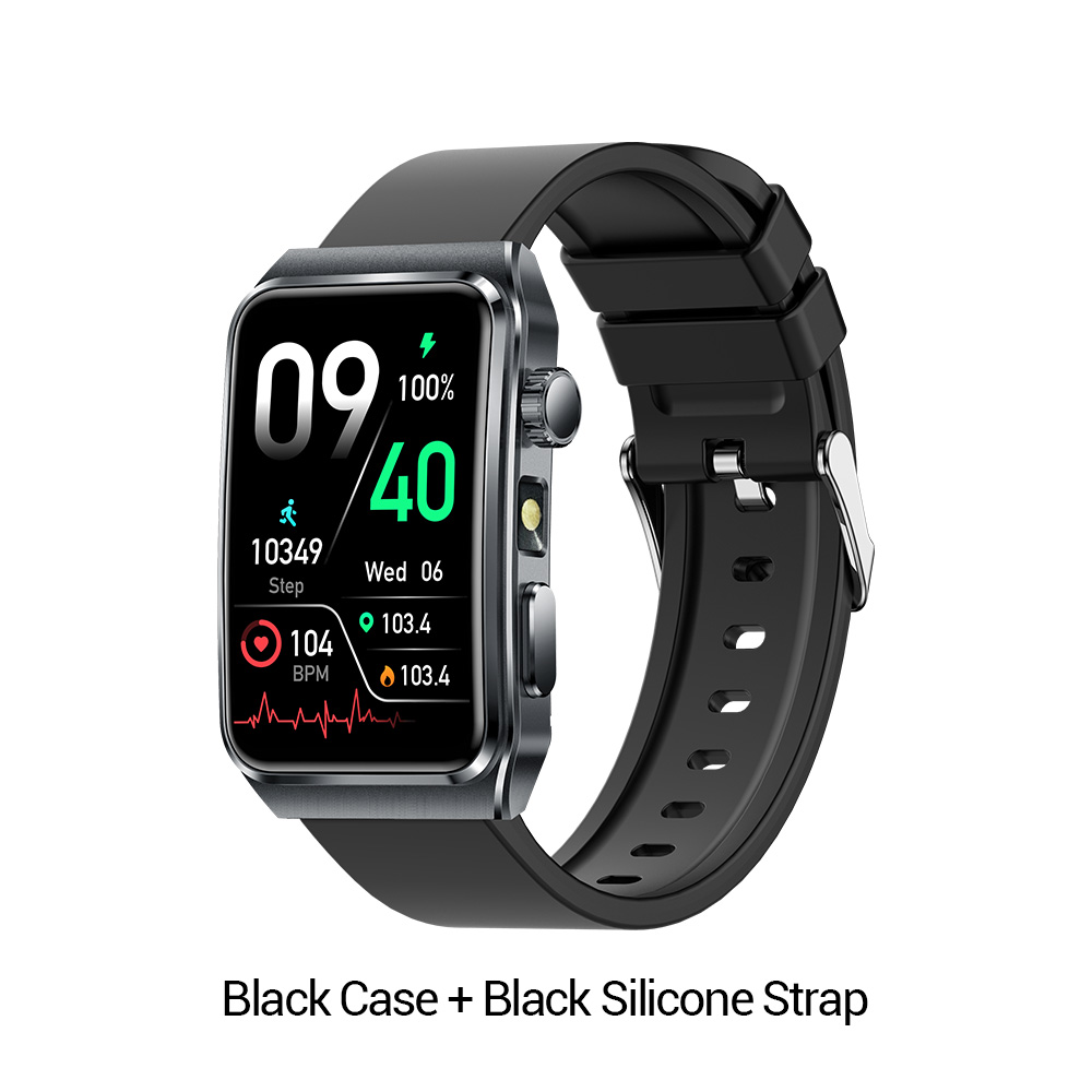 Boîtier noir + bracelet en silicone noir
